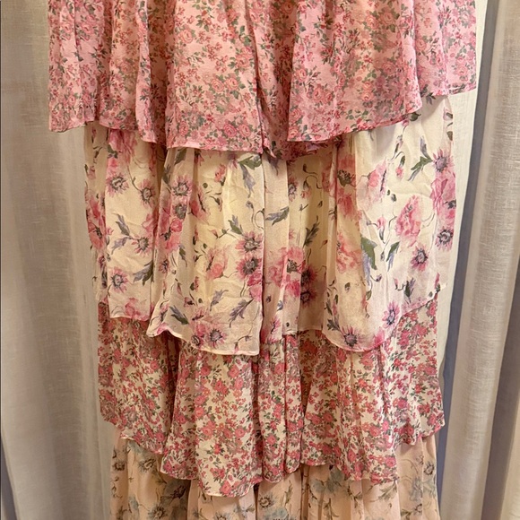 LoveShackFancy Pink and Cream Floral Maxi Skirt - Picture 4 of 11
